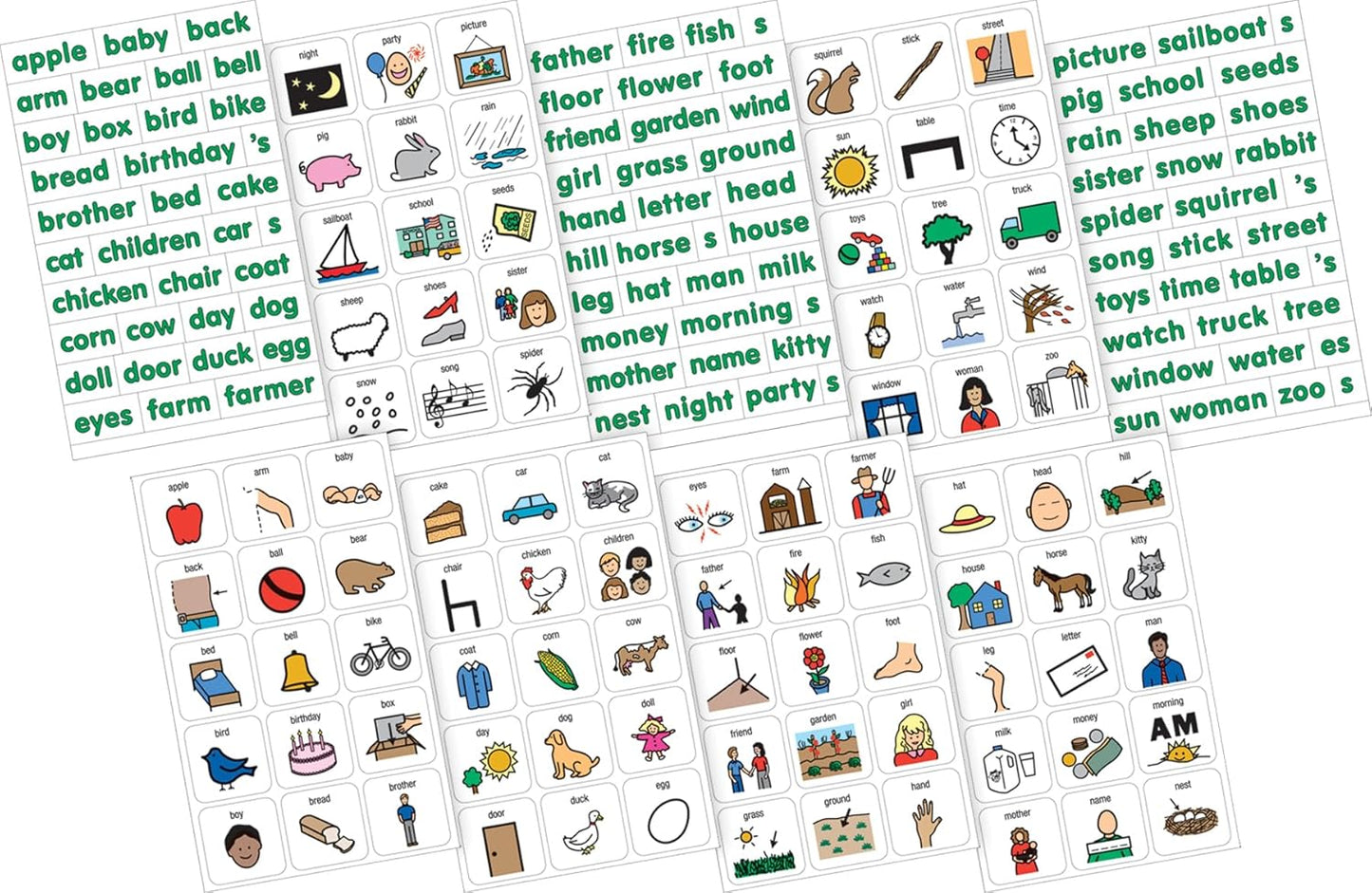 BARKER CREEK Learning Magnets, for Children, Picture Communication Symbol Magnets - High-Frequency Verbs & Companion Word Magnets (3000)