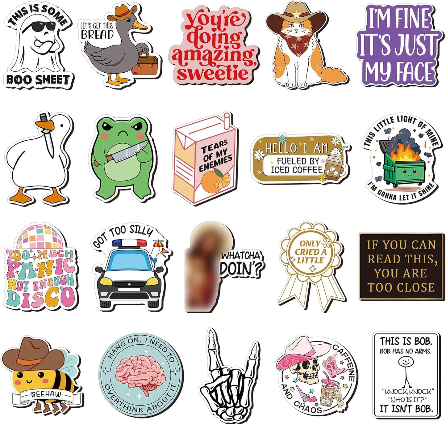 Ceenna 20 Pcs Funny Fridge Magnets Reusable Cute Animals and Words Fun Anime Refrigerator Magnets for Office Work Home Car Locker Cabinet Gifts Decorations(Classic Style)