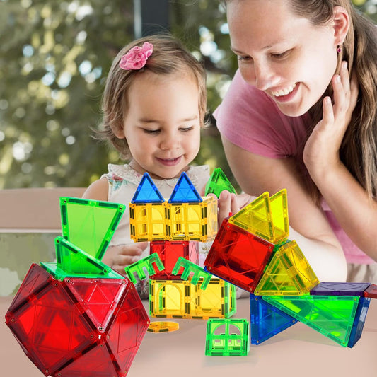 MAGBLOCK Magnetic Tiles Toys for Kids Magnet Building Tiles 100 Pcs Magnetic Blocks Preschool Building Sets Educational Toys for Toddlers Boys and Girls.