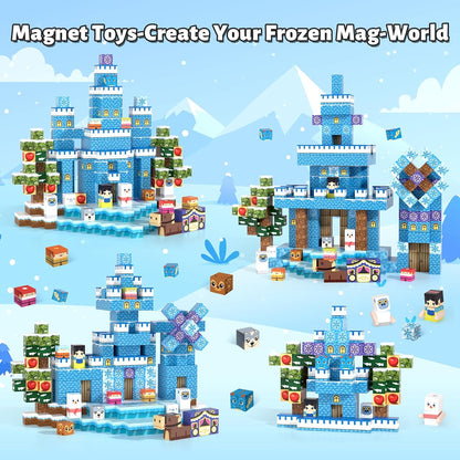 150pcs Magnetic Blocks,Magnetic Building Blocks STEM Toys for Kids Ages 3+,Magnet Tiles with Forest Animals Blocks Set, Educational Sensory Toys for Toddlers,Boys & Girls–Creative Game Gift