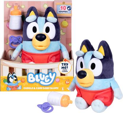 Dress & Play Baby Bluey Plush, Button, Zip, Buckle and Tie, Learn to Dress Dolls for Toddlers Ages 3+, Fine Motor Skills Buckle Toys
