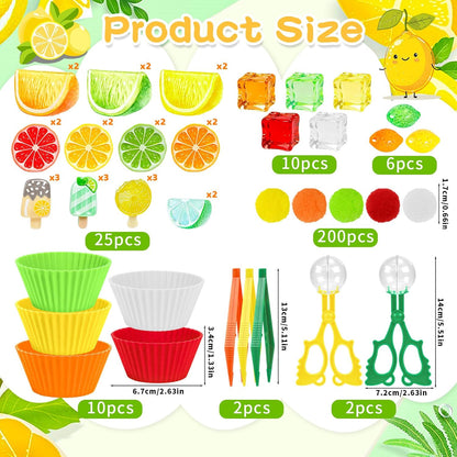 307 Pcs St. Patrick's Day Sensory Bin Filler Shamrock Fine Motor Sensory Bin Items Includes Pom Poms Irish Shamrock St. Patrick's Hat Resin Animals for Counting Sorting Training