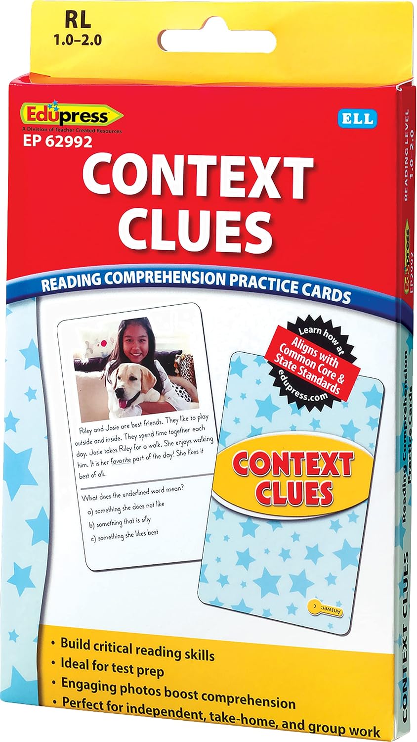 Edupress Reading Comprehension Practice Cards, Informational Text, Red Level (EP63437) Medium