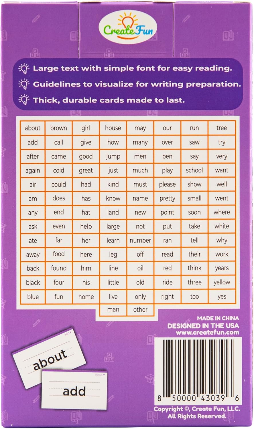 106 Sight Words Flash Cards Pre K for Ages 3-4, Dolch & Fry Sight Word Reading Games, Homeschool Supplies for Preschool with 7 Educational Game Ideas
