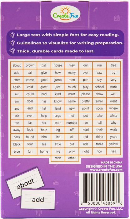106 Sight Words Flash Cards Pre K for Ages 3-4, Dolch & Fry Sight Word Reading Games, Homeschool Supplies for Preschool with 7 Educational Game Ideas