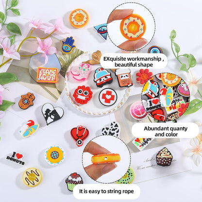 10Pcs Animal Silicone Beads for Keychain Making Cute Puppy Focal Beads for Pens Dalmatian Dog Animal Focals for Bracelets Necklace Earrings Jewelry Making