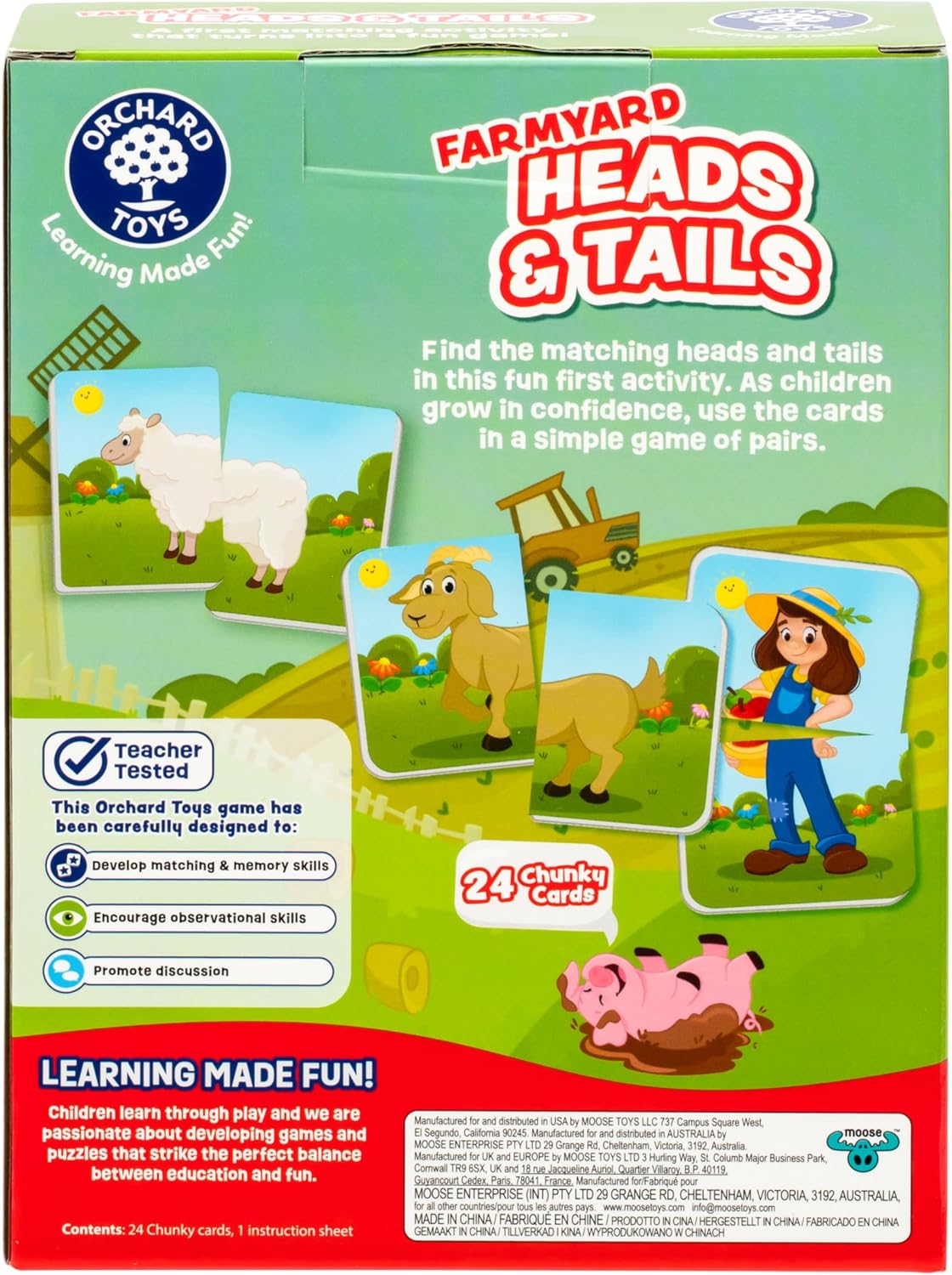 ORCHARD TOYS Moose Smelly Socks Game. Find Matching Pairs of Socks for Your Monsters! for Ages 3-6 and 2-4 Players