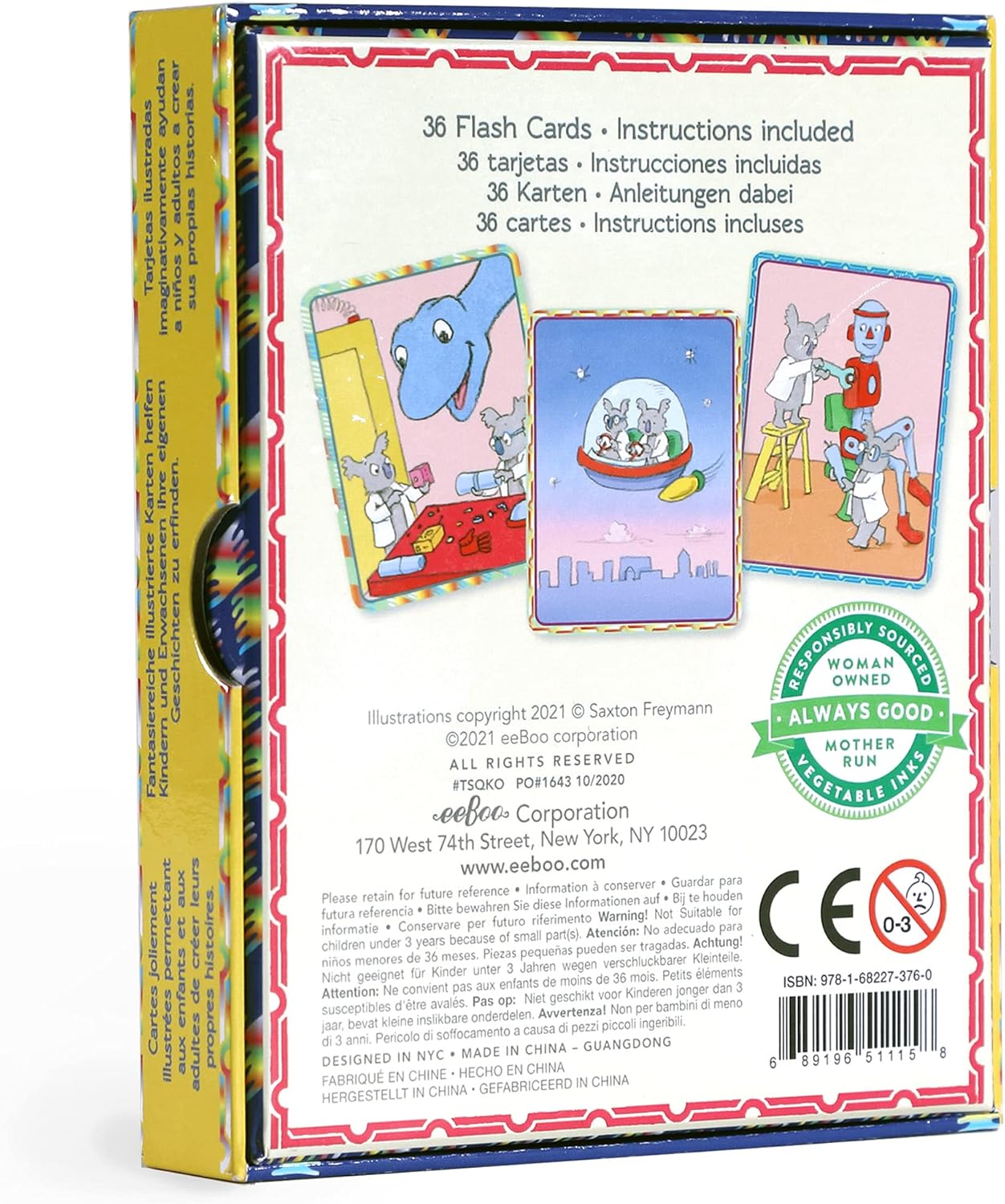 eeBoo: Quantum Koala Create a Story Cards Game, Provides Great Interaction, Creative and Imaginative Play, New Stories Every Time it is Played, Perfect for Ages 3 and up