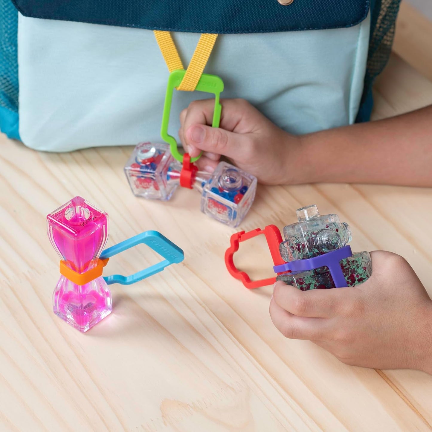Goliath Fidget Blox 3 Pack with Backpack Clip (Amazon Exclusive) | Sound, Touch, Vision Sensory Fidget Toys | from The Makers of Jelly Blox | Safe & Reliable | Ages 5+