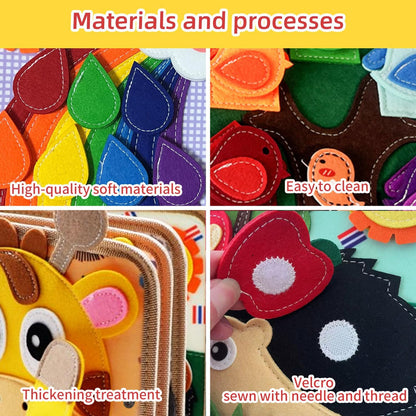 Montessori Busy Book, Suitable for Toddlers Aged 1-3, Felt Sensory Activity Book, Children's Travel Toy, Quiet Book Busy Board, Birthday Gift for Boys and Girls