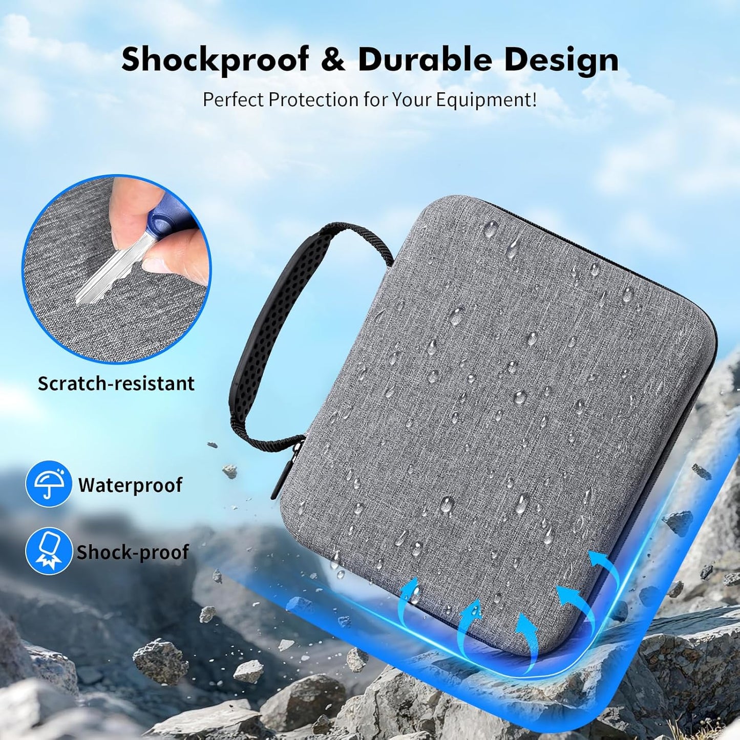 DM9 Digital Microscope Carrying Case - EVA Hard Storage Box Endoscope Case Travel Case Compatible with 4.3''/5''/7'' Digital Microscopes & Borescopes