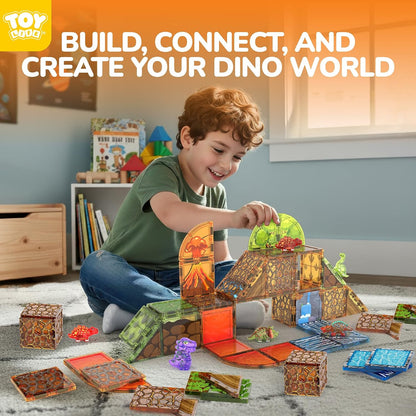 TOY Life 38 Pcs Magnetic Tiles Animals for Toddlers 3-5 Magnet Blocks for Kids Ages 4-8 STEM Magnet Tile Toys Building Tiles Set Christmas Birthday Gift for Boys and Girls