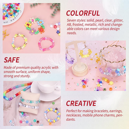 Bracelet Making Kit 96 Colors Pony Beads 3300pcs Friendship Bracelet Kit Rainbow Kandi Beads with Letter and Heart Beads Elastic Threads for Kids Adults Keychain Jewelry Necklace Making
