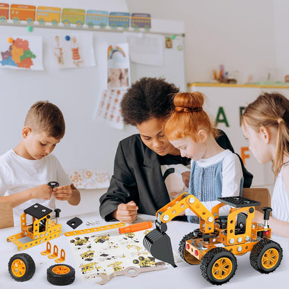 Buildable 3D Metal Engineering Kit 194-Piece STEM Set for Ages 8-16 Develops Logic Skills DIY Project Ideal Gift for Kids (Blue)