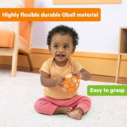 Bright Starts Oball Musical Toy, Jingle & Shake Pal, BPA-Free Easy-Grasp Baby Rattle Toy, Ages Newborn+