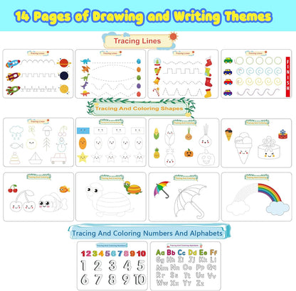 Huijing Montessori Preschool Learning Activities Busy Book - Workbook Activity Binder / Toys for Toddlers, Autism Learning Materials and Tracing Coloring Book