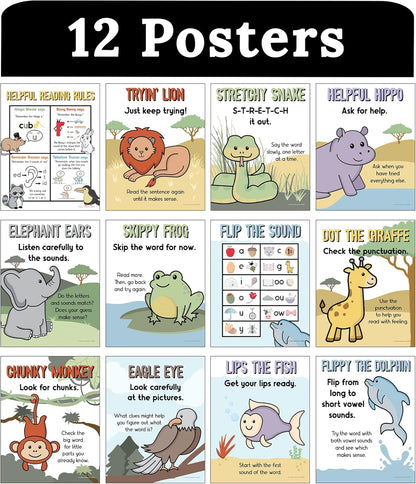 Carson Dellosa 14-Piece Mathematics Strategy Posters, 8.5" x 11" Wall Art Ten Frame, Counting, Number Line, Math Manipulatives, Facts, and More Strategies, Classroom Decor and Teacher Supplies