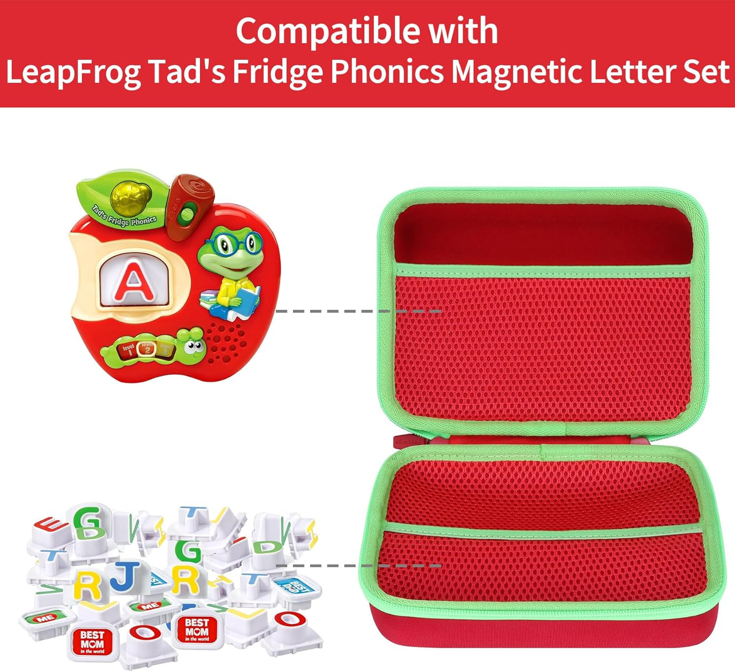 Storage Case Compatible with Leapfrog Fridge Phonics Magnetic Letter Set (Blue + Yellow)