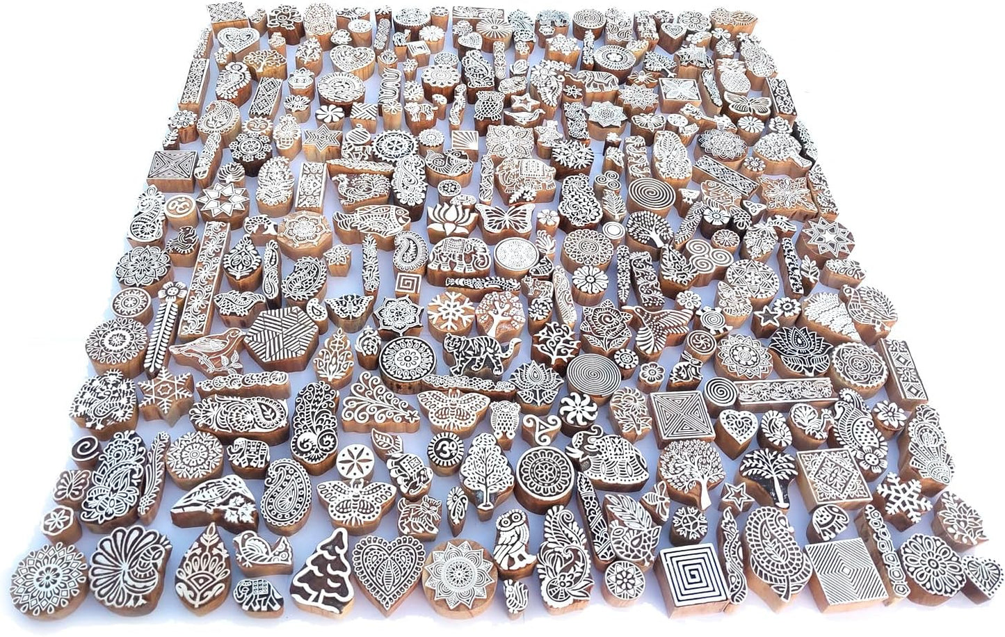 Royal Kraft Assorted Wooden Block Printing Stamps (Set of 10) Bulk01_10