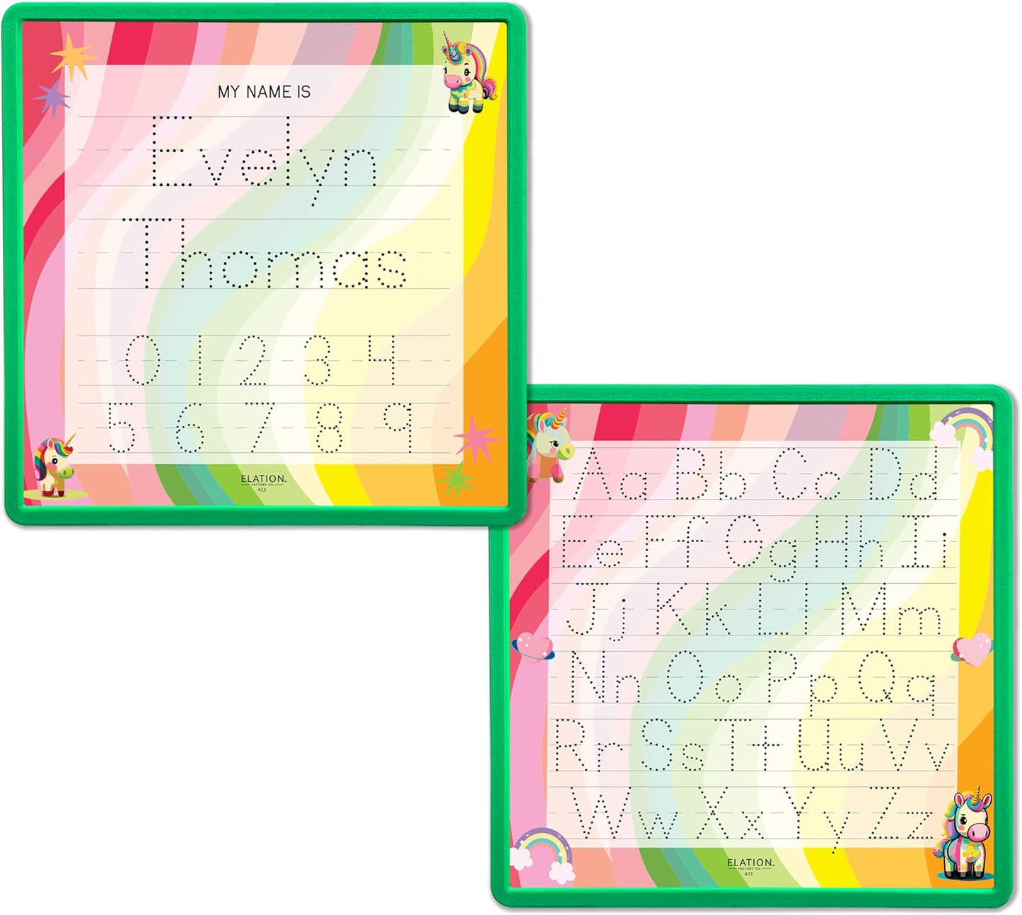Kid's Name Tracing Board | Dry Erase Letter Tracing | Reusable Name Alphabet Tracing| Number Tracing | Personalized | Baby Unicorn Theme
