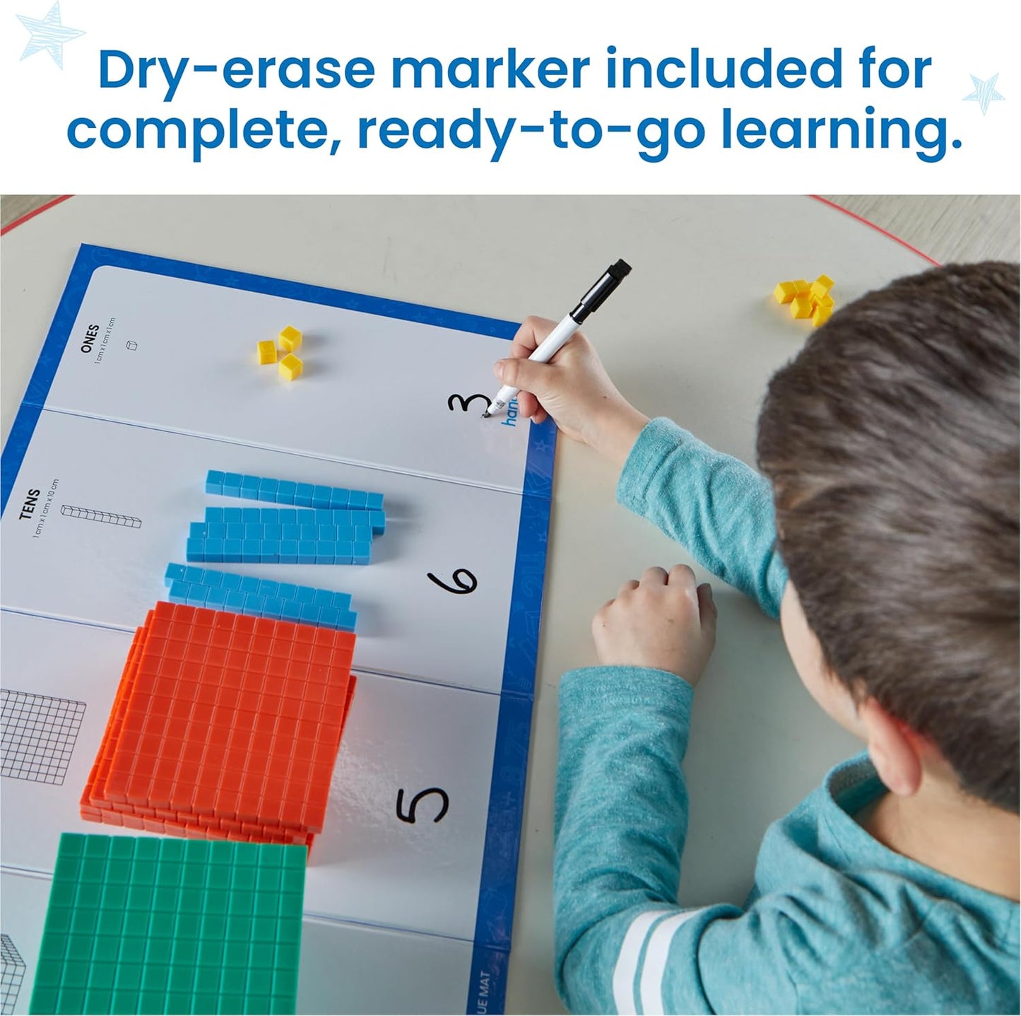 hand2mind Foam Base Ten Blocks Activity Set, Place Value Manipulatives, Base 10 Blocks for Math, Counting Cubes, Math Manipulatives 1st Grade, Small Group Classroom Must Haves (133 Pieces)