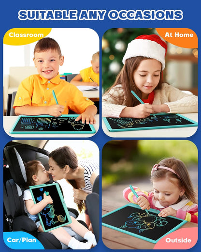 Bravokids Toys for 3-6 Years Old Girls Boys, LCD Writing Tablet 10 Inch Doodle Board, Electronic Drawing Pads, Educational Birthday Gift for 3 4 5 6 7 8 Years Old Kids Toddler (Blue)