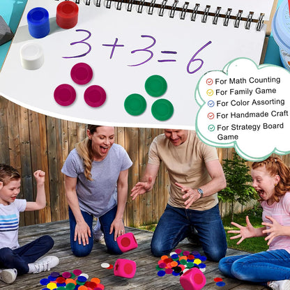 Coopay 250 Pieces 1.5 Inch Plastic Poker Chips 10 Colors Poker Card Game Chips Bulk Learning Counters Disks Bingo Chip Counting Markers for Math Practice, Game Tokens and Teaching Rewards, 38 mm