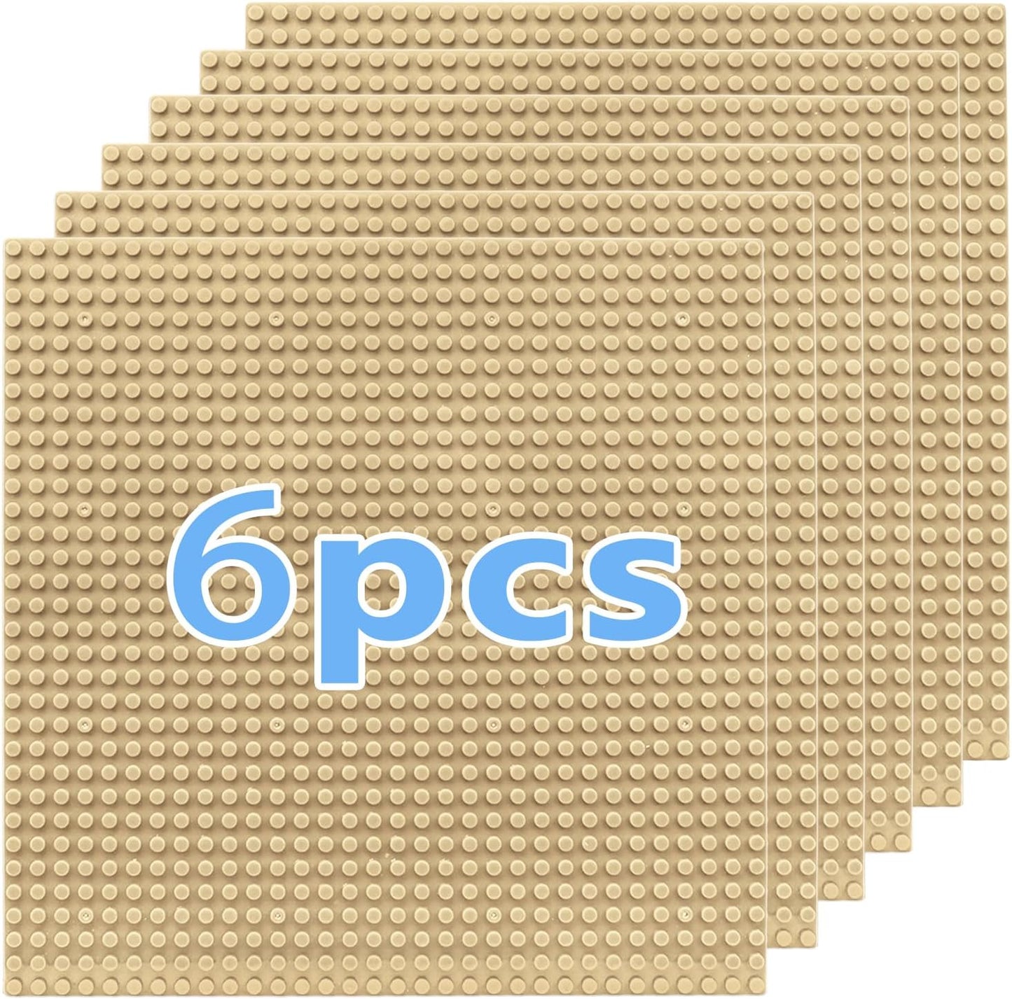 10"x10" Pack of 6 Classic Building Baseplates,Building Toy Base Boards to Build On, Brick Toy Builders Mat Compatiable with All Major Brands and Activity Table-Base plate for DIY Play (Gray)