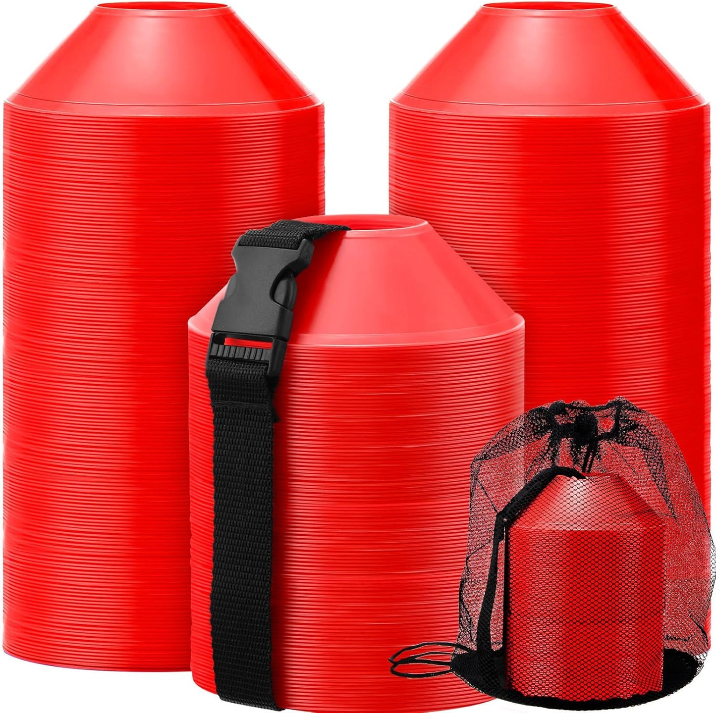 Hanaive 100 Pieces Mini Soccer Cones for Sport Drills 5 Inch Agility Disc Cones with Accessories for Kids Football Training