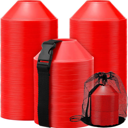 Hanaive 100 Pieces Mini Soccer Cones for Sport Drills 5 Inch Agility Disc Cones with Accessories for Kids Football Training