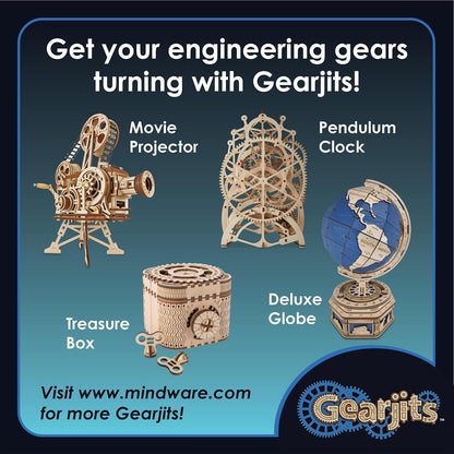 MindWare Gearjits: Solar System – Wooden 3D Building Puzzle for Teens & Adults – DIY Solar System Model – Fun for Parents Too! – Great STEAM Gifts for Ages 12+