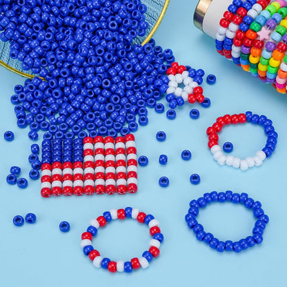 Dowsabel Brown Pony Beads Bulk 1000 Pcs 6x9mm, Large Hole Kandi Hair Beads for Braids Bracelets, DIY Friendship Bracelets Necklaces Jewelry Making Crafts and Gifts