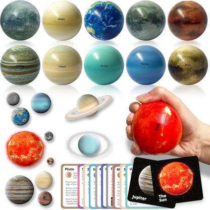Planets for Kids Solar System Toys 3-5, Solar System for Kids, Space Toys for Kid 5-7, Science Toy Model, Space Balls, Astronaut Toy