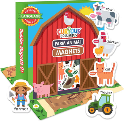 Curious Columbus Vehicles Fridge Magnets for Toddlers 1-3 Year Olds| Large Foam Refrigerator Magnets for Kids Baby and 3-5 Years Old | Magnetic ABC Learning | Educational Toys Babies to Preschool