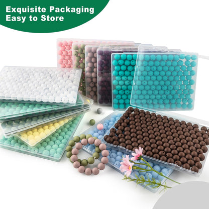 65Pcs 19mm Silicone Beads for Keychain Making Bracelet Necklace, Bulk Round Silicone Beads for Pens（Christmas Green） - Colors A