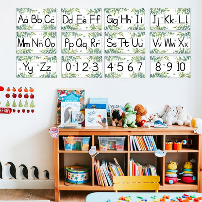 gisgfim 12 Pieces Alphabet Bulletin Board Strips Set Boho Rainbow Alphabet Line ABC Alphabet Banner & Number Border Posters for Preschool Kindergarten Classroom Playroom Bedroom (Boho)