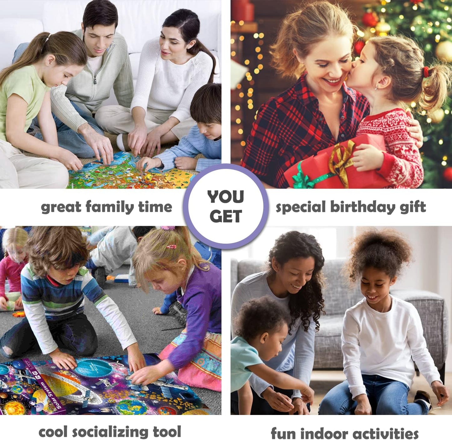 QUOKKA 3X Set Learning Board Games for Kids 8-12 - Educational Trivia Cards Ages 6-8 - Travel United States - World Map - Explore Outer Space - Gift for Children and Teens 4-8 - Jigsaw Puzzles