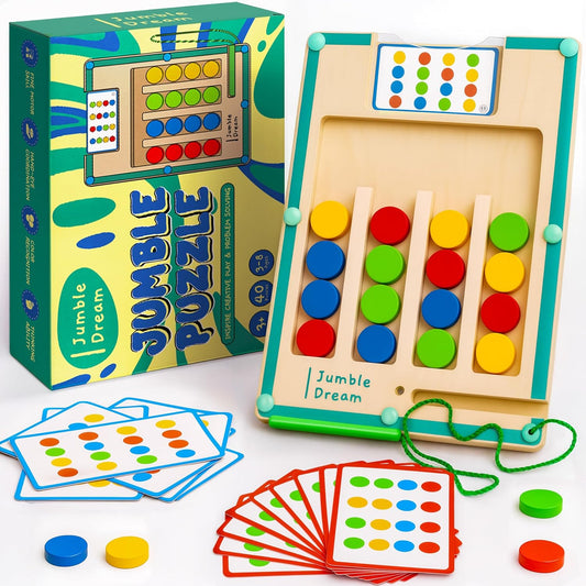 Jumble Magnetic Maze Puzzle Toy Games – Montessori Sensory Toys for Kids 3+ Years Old, Educational Toys for Toddlers, Color Matching Maze to Develop Skills & Have Fun – 8" x 6"