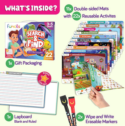 Search and Find for Kids & Toddlers - Preschool Learning Activity Book, Art and Craft Supplies, Seek Find Games, Birthday Gifts for Girls & Boys, Educational Toys for Ages 3, 4, 5, 6 Year Old