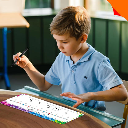 8 Packs Magnetic Number Line Boards, Dry Erase Writable and Erasable Math Board Addition & Subtraction White Board Magnets for Kids, Students, Classroom and Home (Each Measures 12” x 3.5”)