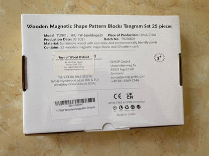 Wooden Magnetic Blocks Toys - Shape Pattern Building Block - Large Tangram Puzzles for Kids - Geometric Creative Development Toys Montessori Learning Material - Stocking Fillers Stuffers 3 Years