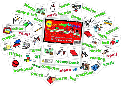 BARKER CREEK Learning Magnets, for Children, Picture Communication Symbol Magnets - High-Frequency Verbs & Companion Word Magnets (3000)