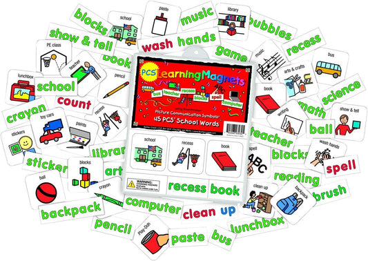 BARKER CREEK Learning Magnets, for Children, Picture Communication Symbol Magnets - High-Frequency Verbs & Companion Word Magnets (3000)