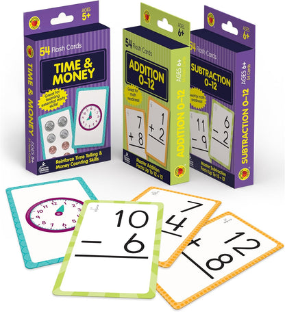 Carson Dellosa Addition, Subtraction, Division, and Multiplication Flash Cards, 4 Sets of Flashcards, Math Games for Kids 8-12, 3rd Grade Mathematics and Up
