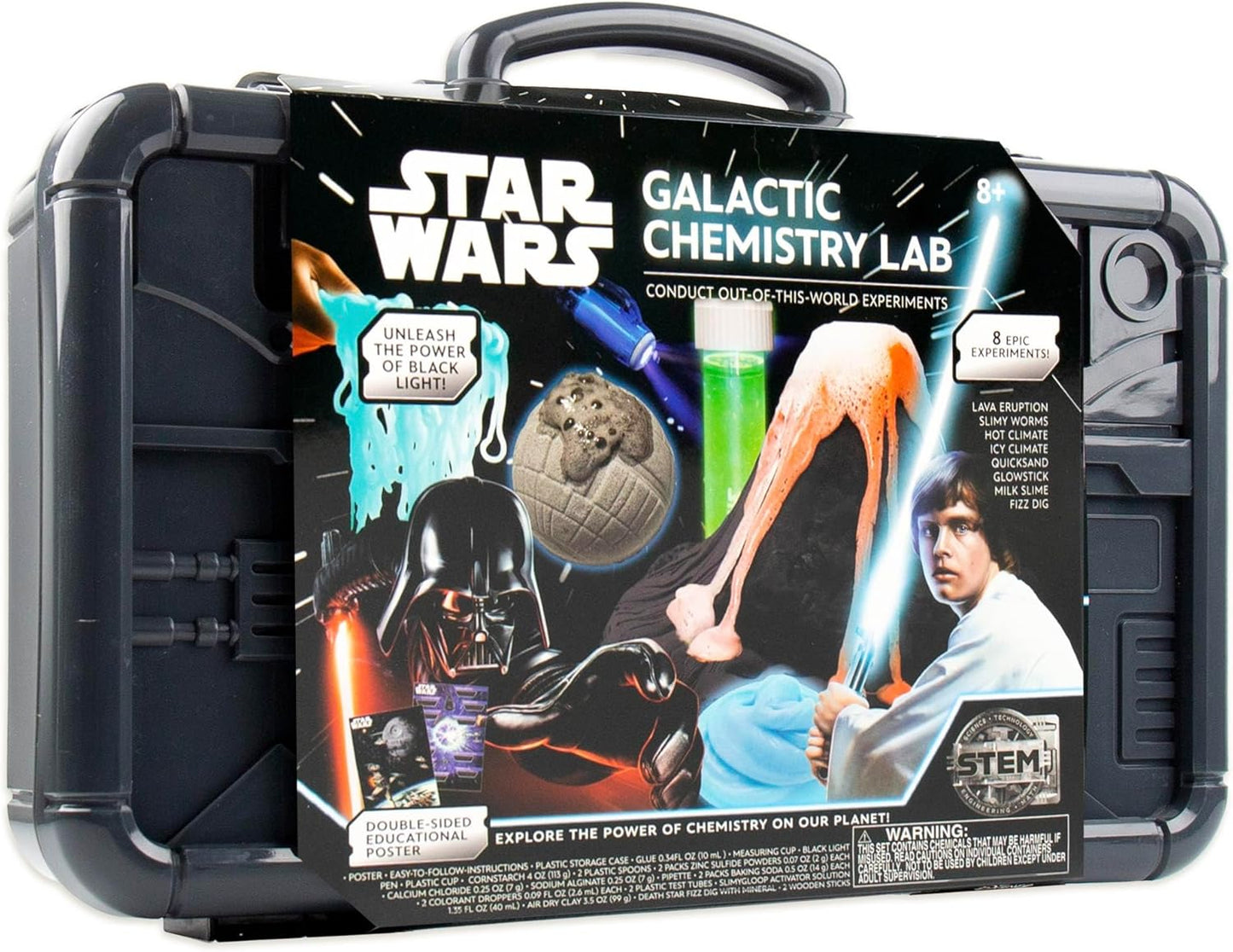 STAR WARS Glowing Crystals, Crystal Growing Kit with Light Up Display Stand, Grow 3 Colorful Crystals, Gift for 8 Year Old Boy, Merch, Toys for Boys Age 8-12