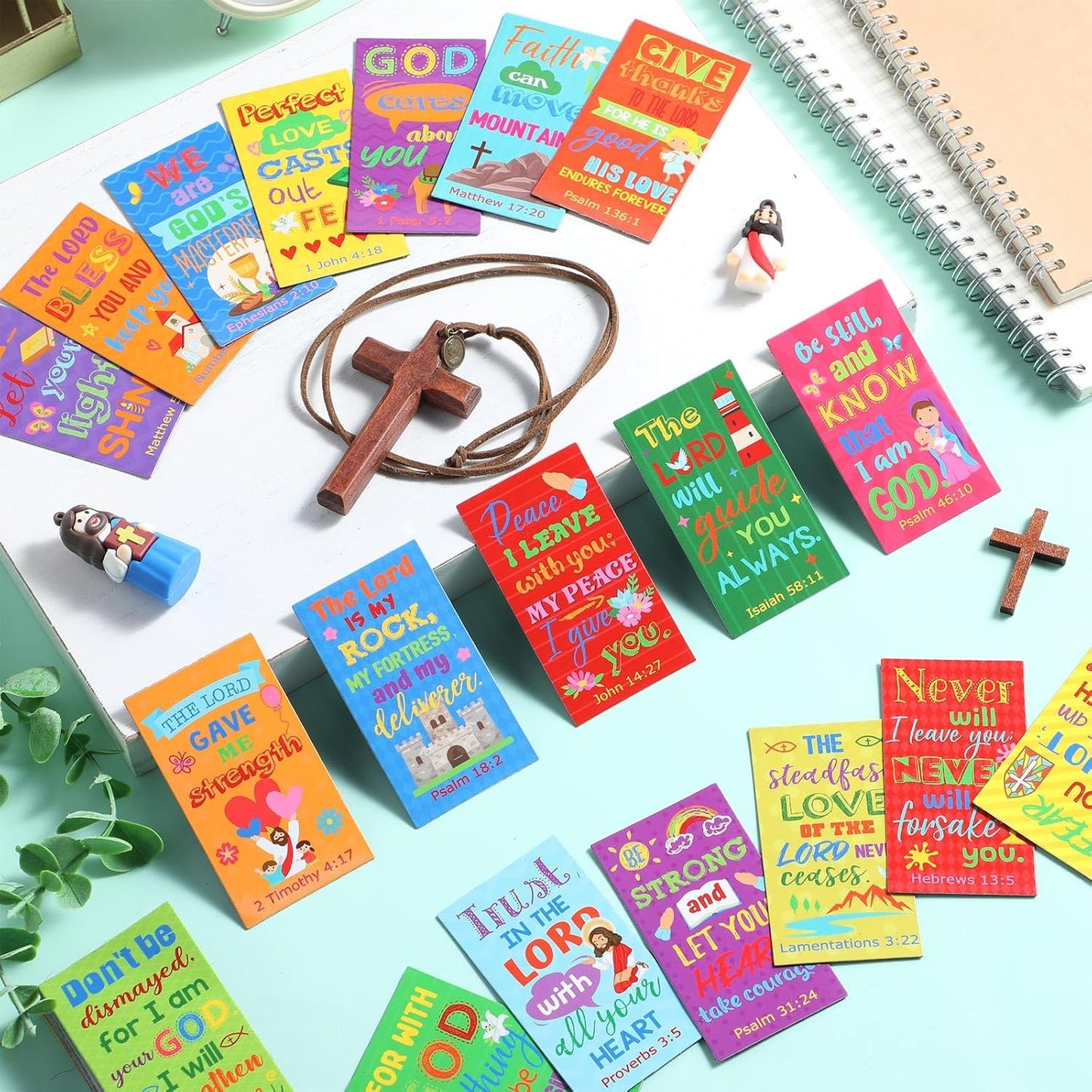 Blosssound 60 Pcs Inspirational Christian Magnets with Bible Verses Religious Refrigerator Magnet Motivational Quotes Fridge Scripture Positive Gifts for Home Office School Locker Decor(Scenery)