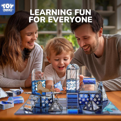 TOY Life 38 Pcs Magnetic Tiles Animals for Toddlers 3-5 Magnet Blocks for Kids Ages 4-8 STEM Magnet Tile Toys Building Tiles Set Christmas Birthday Gift for Boys and Girls