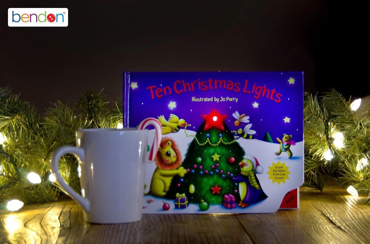 Bendon Piggy Toes Press Ten Christmas Lights Light Up Storybook 56724, Multicolor