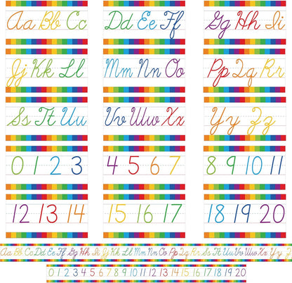 Alphabet for Classroom Wall - 15 PCS Crayon ABC Manuscript Alphabet Line for Classroom Wall Alphabet Bulletin Board Set for Pre School Elementary Classroom Homeschool, Playroom Bedroom Decorations