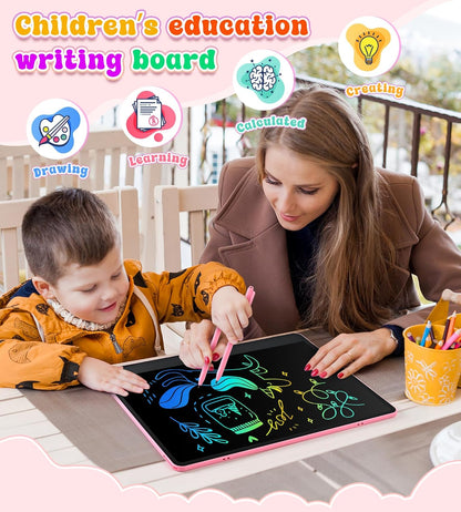 LCD Writing Tablet for Kids, 15 Inch Colorful Electronic Doodle Board for Kids Age 3+ Toys Christmas Birthday Erasable Drawing Tablet Toddler Learning Toys